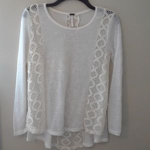 Sheer cream sweater